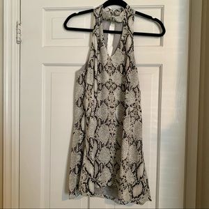 NWT Olivaceous snakeskin keyhole print mini dress